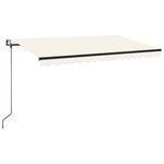 vidaXL Auvent automatique avec capteur de vent et LED 450x350 cm Crème