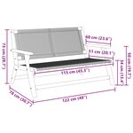 vidaXL Mobilier de jardin Noir 122 x 78 x 73 cm Bois d'Acacia Massif