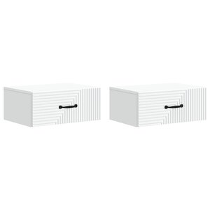vidaXL Cabinet de chevet mural 2 Pièces Blanc 49 x 34 5 x 20 cm