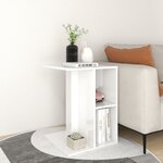 Vidaxl table d'appoint blanc brillant 60x40x45 cm aggloméré