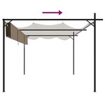 vidaXL Pergola avec toit rétractable taupe 395x292x230 cm