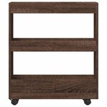 vidaXL Chariot de rangement étroit 3 niveaux chêne marron