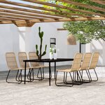 vidaXL Ensemble à manger de jardin 7 Pièces Chêne