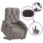 vidaXL Fauteuil inclinable électrique taupe tissu