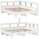 vidaXL Lit bibliothèque sans matelas blanc 160x200 cm bois pin massif