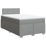 vidaXL Sommier à lattes de lit et matelas gris clair 120x190 cm tissu