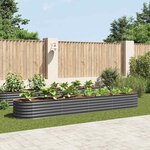 vidaXL Lit surélevé de jardin 400x80x44 cm Acier galvanisé Gris