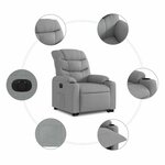 vidaXL Fauteuil inclinable électrique gris clair tissu