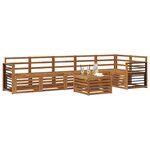 vidaXL Ensemble de canapé d'angle 7 Pièces Naturel Bois d'Acacia Massif