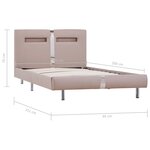vidaXL Cadre de lit avec LED sans matelas cappuccino 90x200 cm
