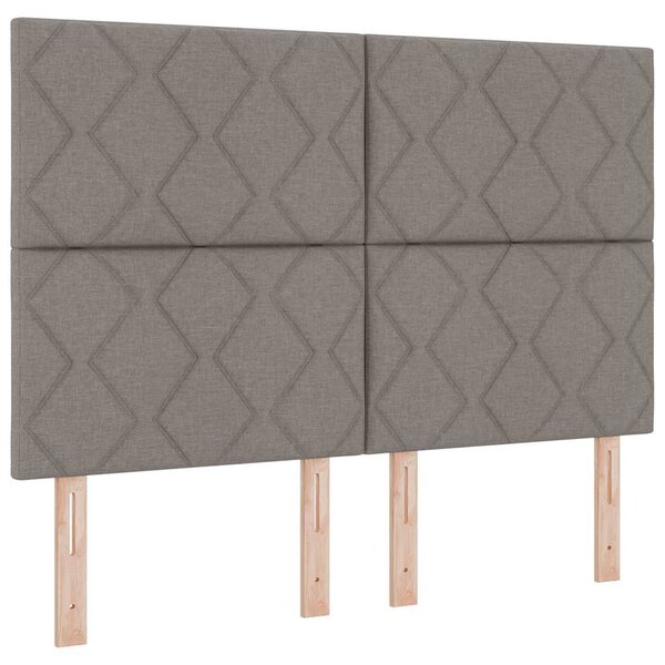 vidaXL Lit à ressorts avec matelas Taupe 140 x 200 cm tissu