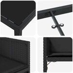 vidaXL Ensemble de salle à manger pour jardin 5 Pièces Noir polyrotin