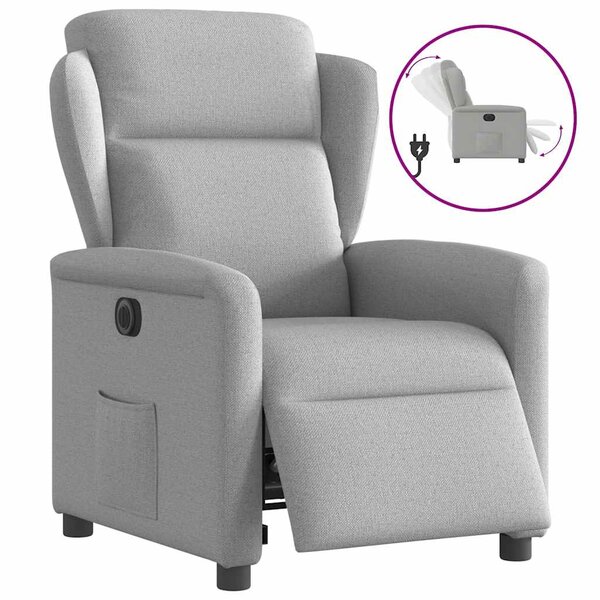 vidaXL Fauteuil inclinable électrique gris nuage tissu