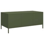 vidaXL Table basse vert olive 101 5x50x43 5 cm acier laminé à froid