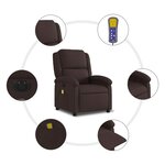 vidaXL Fauteuil de massage inclinable électrique Marron foncé Tissu