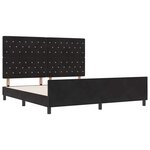 vidaXL Cadre de lit avec tête de lit Noir 180 x 200 cm Velours