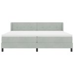 vidaXL Lit à ressorts avec matelas Gris clair 200 x 200 cm Polyester