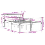 vidaXL Lit bibliothèque sans matelas 135x190 cm bois de pin massif