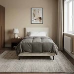 vidaXL Duvet d'été simple Matelassé Gris clair 155 x 200 cm Microfibre