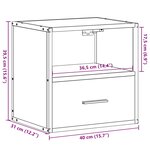 vidaXL Table de chevet murale chêne sonoma 40x31x39 5 cm