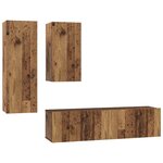 vidaXL Ensemble meuble TV 4 Pièces Bois ancien 30 5 x 30 x 90 cm
