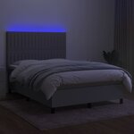 vidaXL Sommier à lattes de lit et matelas et LED Gris clair 140x190 cm