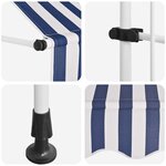 vidaXL Auvent rétractable manuel 150 cm Rayures bleues et blanches