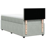vidaXL Sommier à lattes de lit et matelas Gris clair 90x190 cm Velours
