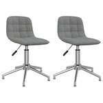 vidaXL Chaises pivotantes à manger lot de 2 gris clair tissu