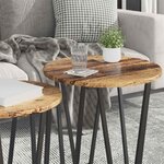 vidaXL Ensemble de tables d'appoint 2 Pièces Bois ancien et noir
