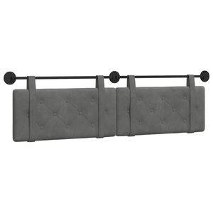 vidaXL Tête de lit suspendue Gris foncé Velours