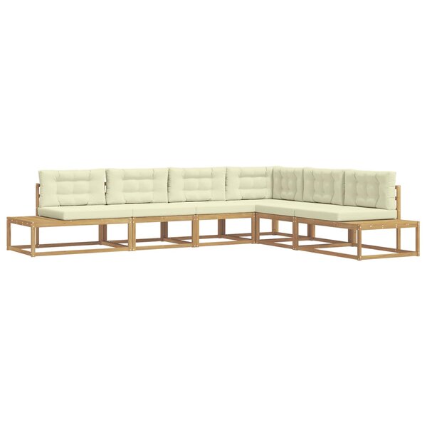 vidaXL Ensemble de canapés d'extérieur Blanc 357 x 198 5 x 73 cm