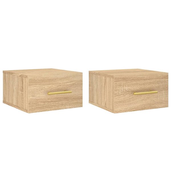vidaXL Tables de chevet murales 2 Pièces chêne sonoma 35x35x20 cm
