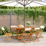 vidaXL Chaises de jardin pliantes lot de 6 tissu et bois massif