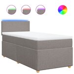vidaXL Sommier à lattes de lit avec matelas Taupe 80x200 cm Tissu