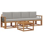 vidaXL Ensemble de canapés d'extérieur 5 pc Gris Naturel et Clair