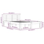 vidaXL Cadre de lit bois massif 140x190 cm