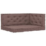 vidaXL Coussins de plancher de palette 3 Pièces Taupe Coton