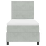 vidaXL Lit à ressorts avec matelas Gris clair 80 x 200 cm Velours