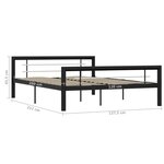 vidaXL Cadre de lit sans matelas noir et blanc métal 120x200 cm