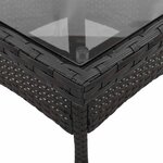 vidaXL Ensemble à manger de jardin et coussins 5 Pièces noir rotin verre