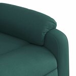 vidaXL Fauteuil de massage inclinable Vert foncé Tissu