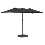 vidaXL Parasol de jardin Noir 385 x 209 x 244 cm tissu
