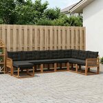 vidaXL Ensemble de canapés d'extérieur 8 Pièces Naturel et noir
