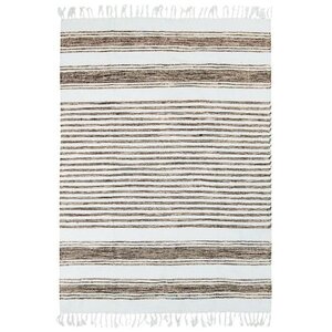 Tapis Terra - 160 x 230 cm - Lignes sable et blanc