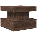 vidaXL Table basse avec lumières LED chêne marron 50x50x40 cm