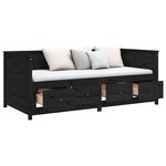 vidaXL Lit de jour sans matelas noir 100x200 cm bois de pin massif