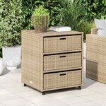 vidaXL Armoire de rangement de jardin beige 55x59x69 cm résine tressée