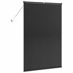 vidaXL Store de Fenêtre avec des rideaux Noir Aluminium