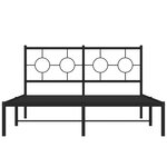 vidaXL Cadre de lit métal sans matelas avec tête de lit noir 140x200cm